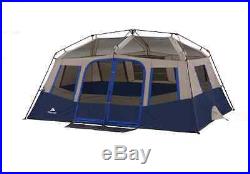 New Ozark Trail 10 Person Outdoor Instant Cabin Tent, 2 Room Family Camping Tent