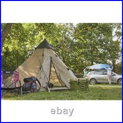 New Teepee Tent 10x10 Sleeps 2 To 6 People Beige Camp Army Shelter Weatherproof