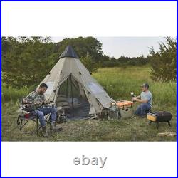 New Weatherproof Guide Gear 14' x 14' Teepee Tent For 6 People, Brown