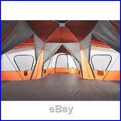 Orange 14 Person Cabin Tent 4 Room Camp Camping Family Large Outdoor Base Camp