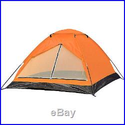 Orange 2 Person Camping Hiking Backpack Light Dome Tent Sun Shade Beach Shelter