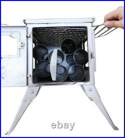 Outbacker Firebox'Flame' 304 Stainless'Clear View' Tent Stove