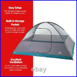 Outbound 8 Person 3 Season Camping Black-Out Dome Tent with Rainfly, Gray/White