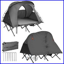 Outdoor 2-Person Camping Tent Cot Compact Elevated Tent Set With External Cover