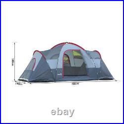 Outdoor 3-Room Camping Tent For 5-6 Fiberglass, Steel Frame With Bag