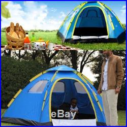 Outdoor Large 6 Person Hiking Camping Automatic Instant Pop up Family Tent Blue