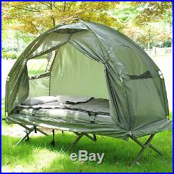 Outdoor One-person Folding Dome Tent Hiking Camping Bed Cot With Sleeping Bag New