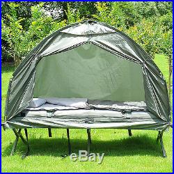 Outdoor One-person folding dome tent hiking camping bed cot With sleeping bag
