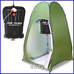 Outdoor Pop Up Toilet Privacy Tent & Solar Heated Shower Bag Camp Bath Water Bag