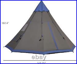 Outsunny 12Ft Camping Tent 6-7 Person 4 Season with 8 Mesh Windows, GOOD