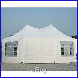 Outsunny 22' x 16' Large Octagon Outdoor Wedding Party Canopy Gazebo Tent White