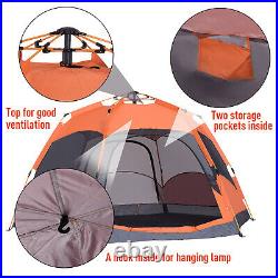 Outsunny 6 Person Pop Up Tent Camping Festival Hiking Shelter Family Portable
