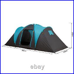 Outsunny Camping Tent with Easy Setup for Vacation 4 to 5 Persons Two Doors