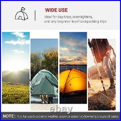 Outsunny Four Man Camping Tent with 2 Rooms Porch Vents Rainfly Weather-Resistant