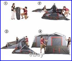 Ozark 3 Room Instant Cabin Tent 12 Person 16'x16' Outdoor Family Camping Hiking