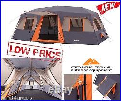 Ozark Camping Trail Tent 12 Person 3 Room Instant Cabin Outdoor Family Large NEW