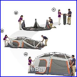 Ozark Trail 10 Person 2 Room Instant Cabin Family Camping Tent with Led Light Pole