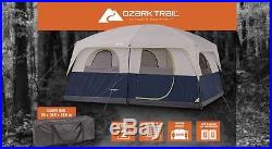 Ozark Trail 10 Person 2 Room Instant Cabin Large Tent Family Outdoor Camping NEW