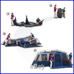 Ozark Trail 12 Person 2 Cabin Room Instant Large Tent Family Camping Outdoor