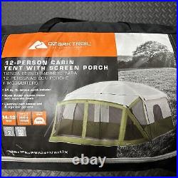 Ozark Trail 12-Person Cabin Tent With Screen Porch- 14' x 12' Preowned