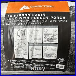 Ozark Trail 12-Person Cabin Tent With Screen Porch- 14' x 12' Preowned