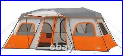 Ozark Trail 12 Person Instant 3 Room Cabin Camping Tent withLED Lighted Pole