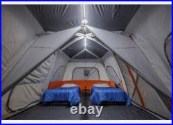 Ozark Trail 12 Person Instant 3 Room Cabin Camping Tent withLED Lighted Pole