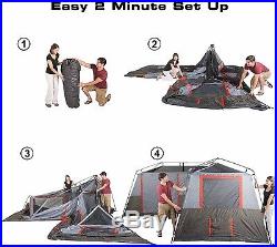 Ozark Trail 16x16-Feet 12-Person 3 Room Instant Cabin Tent with Pre-Attached