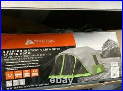 Ozark Trail 9 Person 2 Room Instant Cabin Tent Easy Set Up With Screen Room NEW