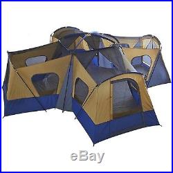 Ozark Trail Base Camp 14-Person Cabin Huge Tent Camping Outdoors 4 rooms, Blue