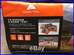 Ozark Trail Base Camp 14-Person Outdoor Family Camping Cabin Tent Orange