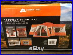 Ozark Trail Base Camp 14-Person Outdoor Family Camping Cabin Tent Orange