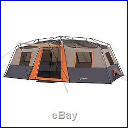 Ozark Trail Cabin Tent 12 Person 3 Room +2 Full Airbeds+ Pump Camping HIke Beach