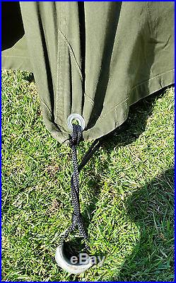 Polish army olive military two man teepee style army surplus tent WITH POLES 1-2