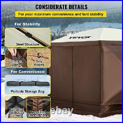 Pop-up Camping Gazebo Camping Canopy Shelter 6 Sided 12 x 12ft Sun Shade