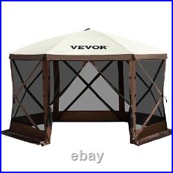 Pop-up Camping Gazebo Camping Canopy Shelter 6 Sided 12 x 12ft Sun Shade
