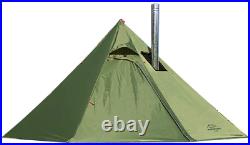 Preself 3 Person Lightweight Tipi Hot Tent with Fire Retardant Flue Pipes Window