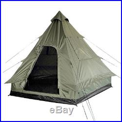 Pyramid Tent Tipi Indian Style Camping Festivals Hiking Outdoor 4 Person Olive