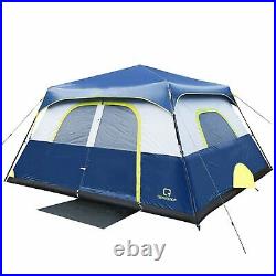QT 6 Person 60 Seconds Set Up Camping Tent, Waterproof Pop Up Tent with Top Rain