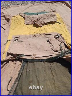 Rare Vintage 9' X 9' Springbar Canvas Tent No Name on Tent 1960's READ Below