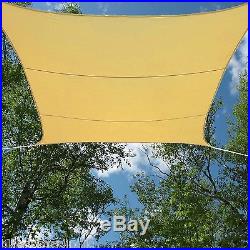 SAND BEIGE WATERPROOF SUN SHADE SAIL UV BLOCKING CANOPY COVER 13x13 FT SQUARE
