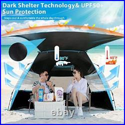 SEBOR Beach Tent, Deluxe XL Pop-up Canopy Cabana Beach Shade Tent for 4-6 Per