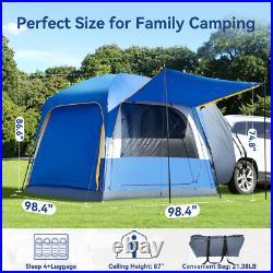 SUV Camping Tent with Rainfly Double Door Dual-Use CUV Car Tent for 4-6 Person SUV Camping Tent with Rainfly Double Door Dual-Use CUV Car Tent for 4-6 Person