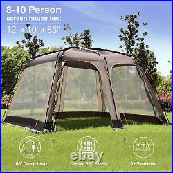 Screen House Room Outdoor Screened Canopy Tent Zippered Gazebos 8-10 Person