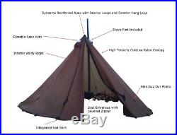Seek Outside 8Man Tipi with Carbon Pole, Dual Mesh Doors, 2 liners, and Wood Stove