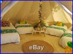 Single Door 6M Large Cotton Canvas Bell Tent Glamping British Yurt Camping Tent