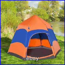Six Man Hexagon Pop Up Tent Camping Festival Hiking Shelter Family Portable