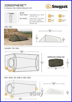 Snugpak Ionosphere 1 Person Tent Military Tent Olive NEW