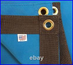 Sunbrella Tarp, Pacific Blue #6001 with Brass #4 Rolled Rim Spur Grommets