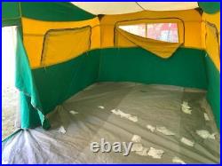 Super Vintage SEARS Ted Williams 10 Person CANVAS CABIN TENT with Case Nice